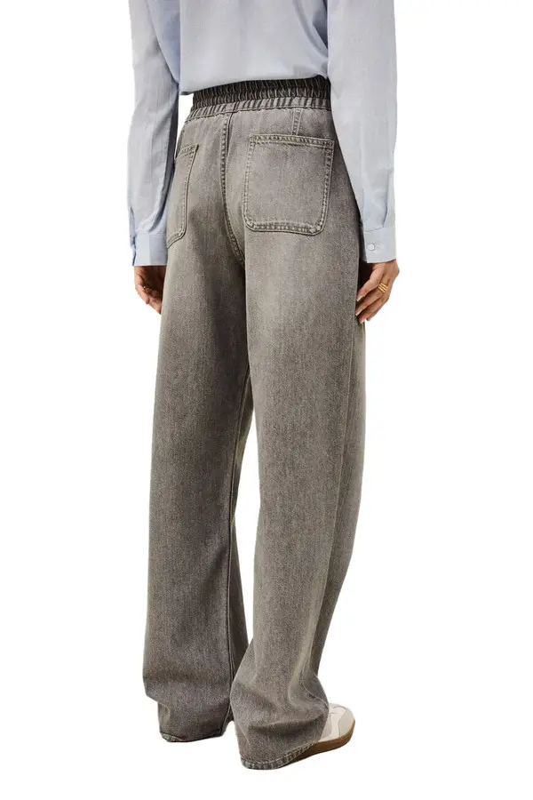 Wide-Leg Flared Denim Pants 2 Image