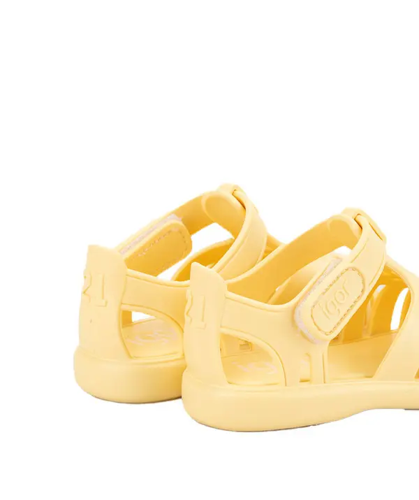 Baby Girl Yellow Tobby Solid Jelly Sandals 3 Image