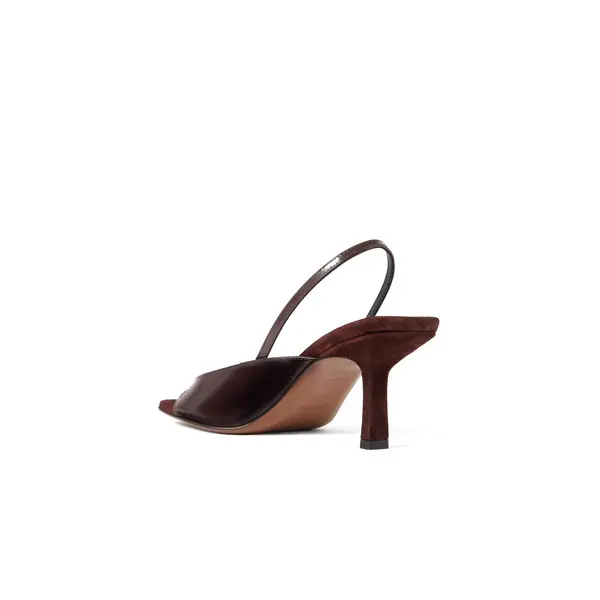 Leather Slingback Kitten Heels Sandals 1 Image