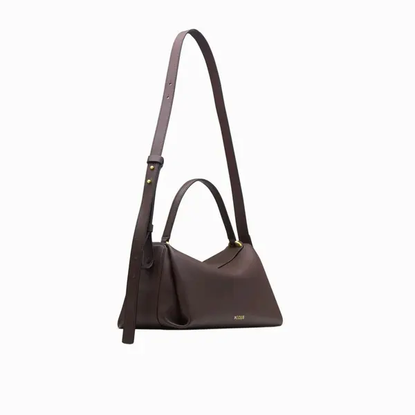 Scorpius Chocolate Brown Leather Crossbody Bagwith Short Handle 1 Image