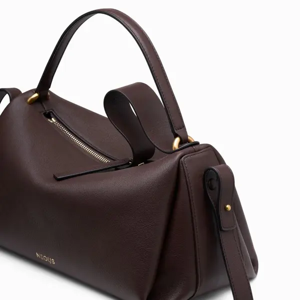 Scorpius Chocolate Brown Leather Crossbody Bagwith Short Handle 2 Image