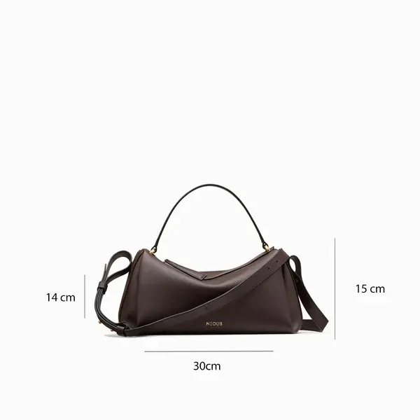 Scorpius Chocolate Brown Leather Crossbody Bagwith Short Handle 3 Image
