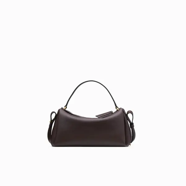 Scorpius Chocolate Brown Leather Crossbody Bagwith Short Handle 4 Image