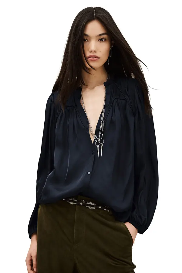 Relaxed Fit Puff Sleeve Blouse 1 Image