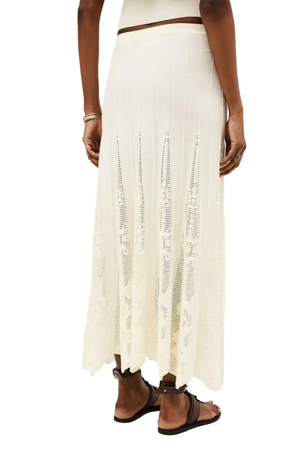 Pointelle Openwork Knit Maxi Skirt 2 Image