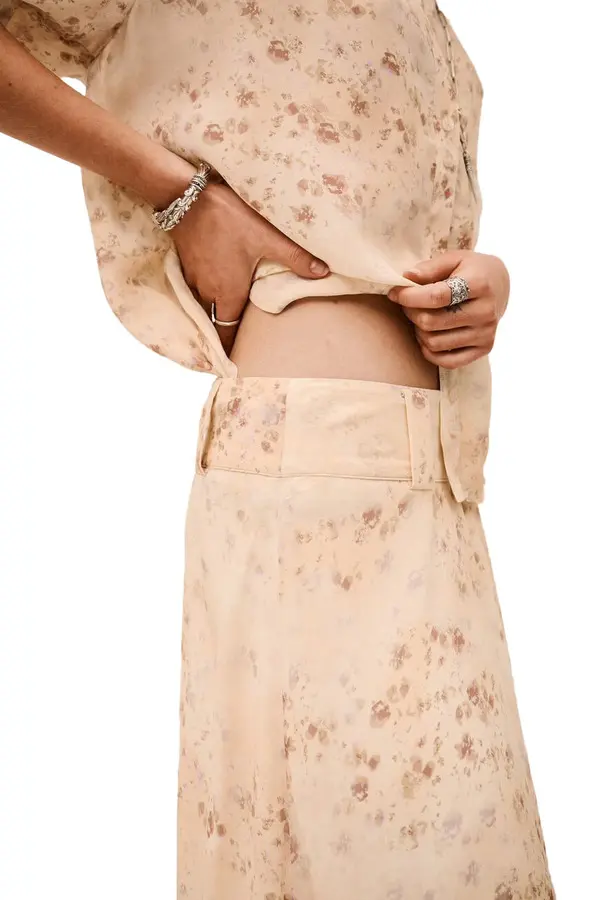 Floral Print High-Waisted Maxi Skirt 4 Image