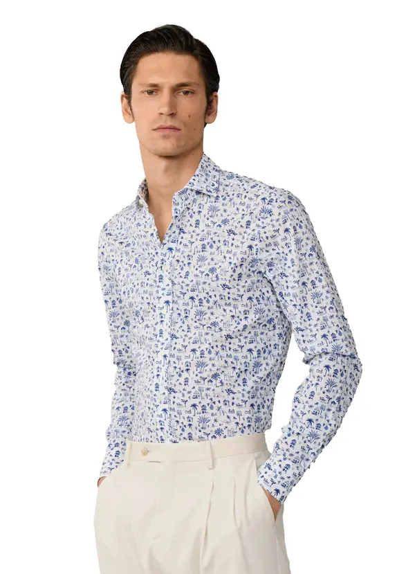Tailored Fit Island Print Shirt 2 Image