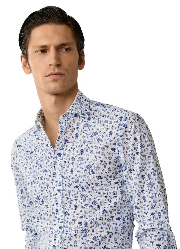 Tailored Fit Island Print Shirt 3 Image