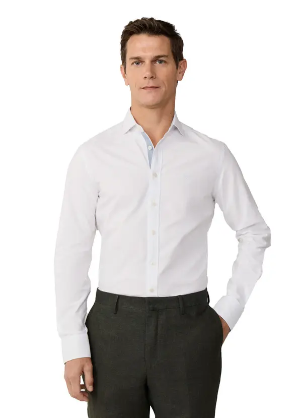 Tailored Fit White Oxford Multi-Trim Shirt 4 Image