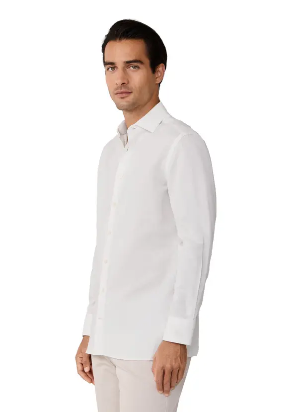Tailored Fit Cotton-Linen Shirt 3 Image