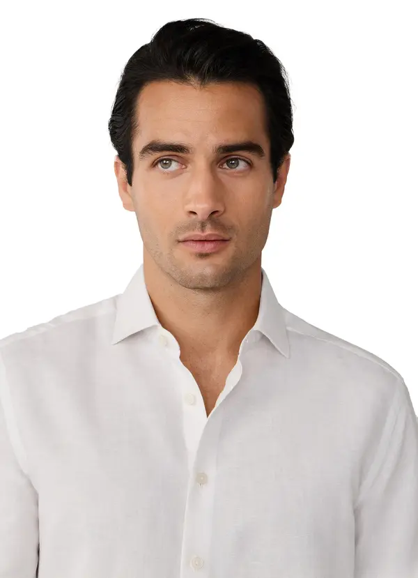 Tailored Fit Cotton-Linen Shirt 4 Image
