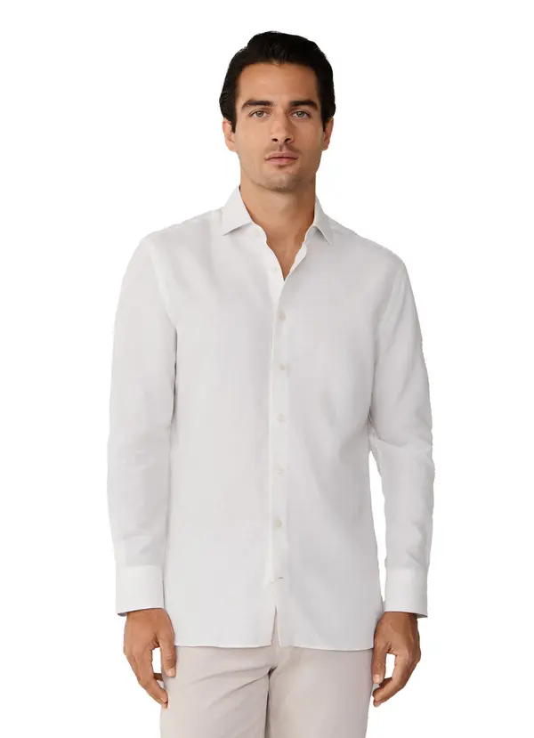 Tailored Fit Cotton-Linen Shirt 5 Image