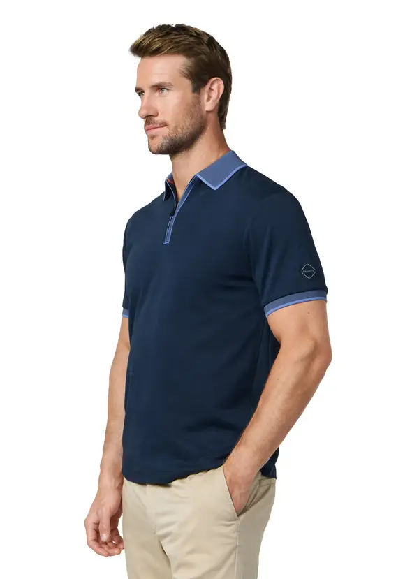 Classic Fit Short Sleeve Quarter Zip Polo 4 Image