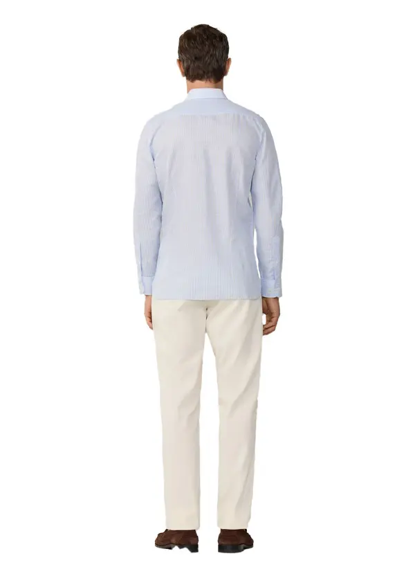 Tailored Fit Linen-Cotton Stripe Shirt 3 Image