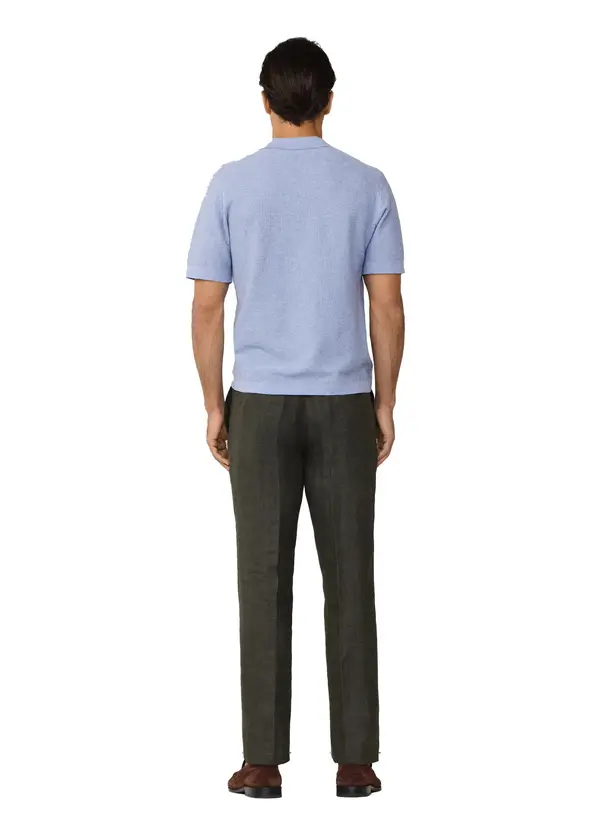 Textured Knitted Short Sleeve Polo 3 Image