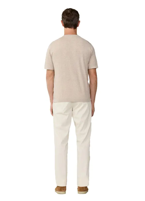 Cotton-Linen Knitted Short Sleeve T-Shirt 3 Image