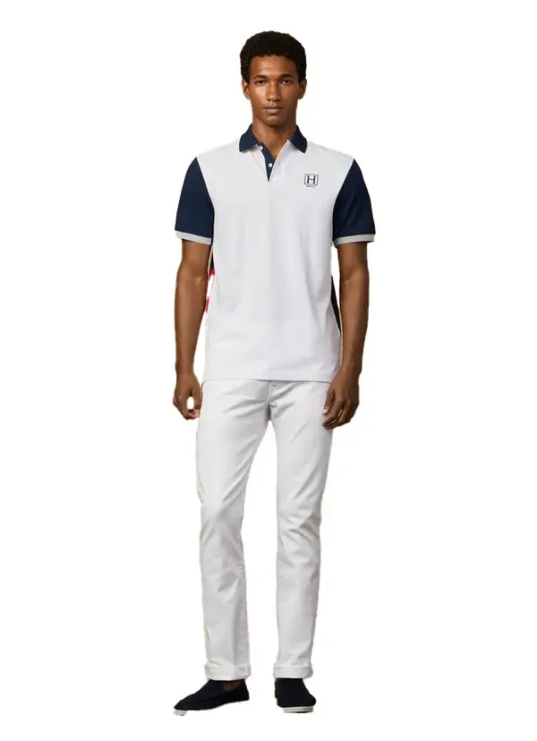 Classic Fit Short Sleeve Branded Quad Polo 2 Image