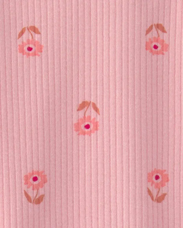 Kids Baby Girl 2-Piece Floral Sleeveless Bodysuit & Short Set - Pink 1 Image