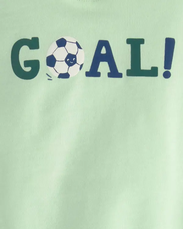 Kids Baby Boy 2-Piece Soccer Goal Short-Sleeve Bodysuit & Short Set - Green 2 Image