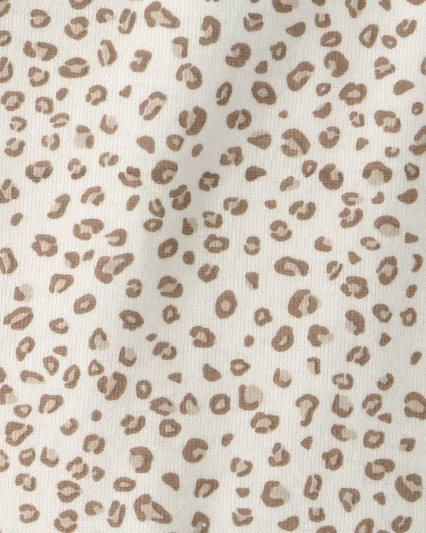 Kids Baby Girl 3-Piece Cheetah Top, Bodysuit & Short Set - Khaki&Ivory 1 Image