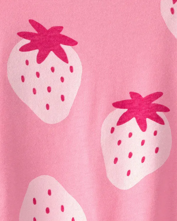 Kids Baby Girl Strawberry Sleeveless Romper - Pink 1 Image