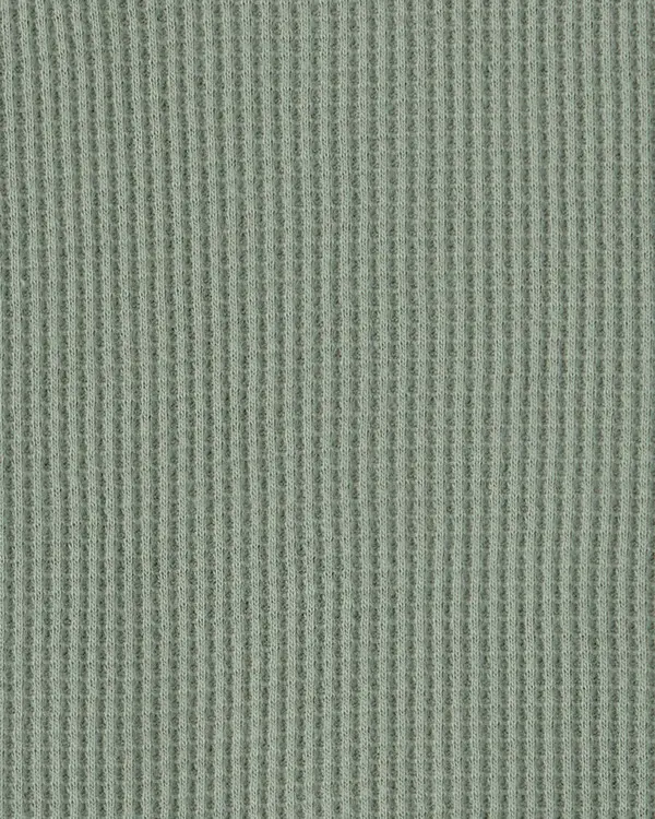 Kids Baby Boy Waffle-Knit Sleeveless Romper - Green 1 Image