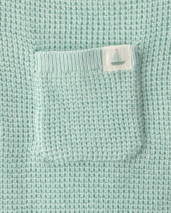 Kids Baby Boy Crochet Bubble Romper - Green 1 Image