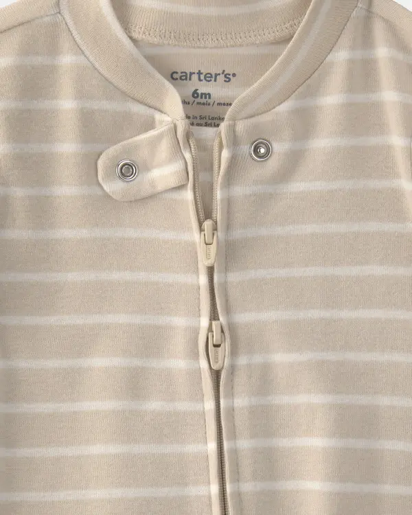 Kids Baby Boy 2-Pack Sports Sleep & Play Pajamas - Ivory&Tan 3 Image