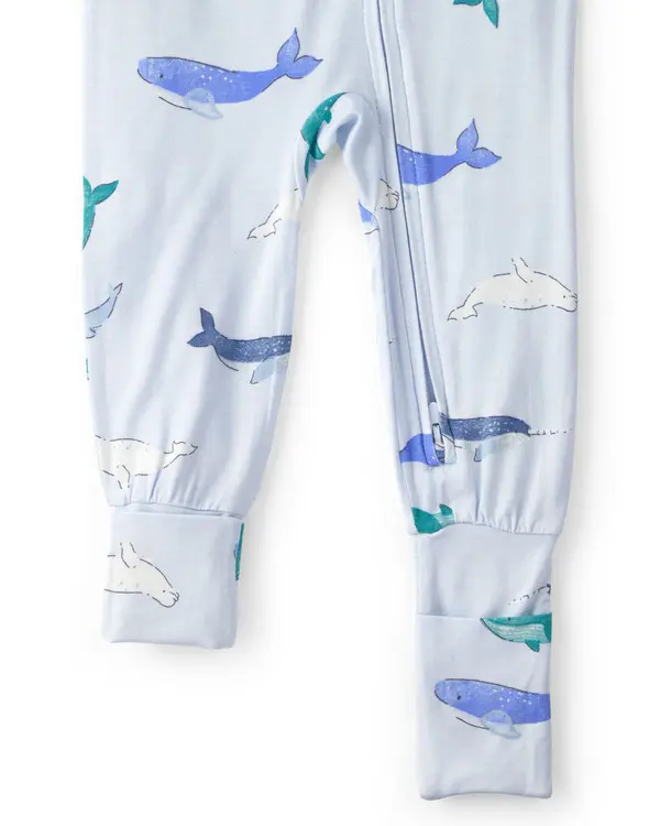 Kids Baby Whale Purely Soft Snug Fit 1-Piece Pajama - Blue 4 Image