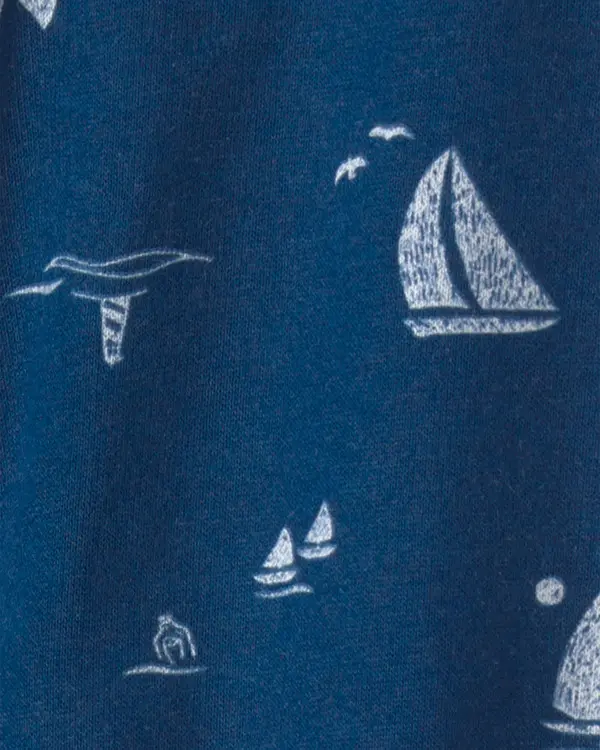 Kids Baby Boy 2-Piece 'Daddy's First Mate' Boat Bodysuit & Pant Set - Blue 2 Image