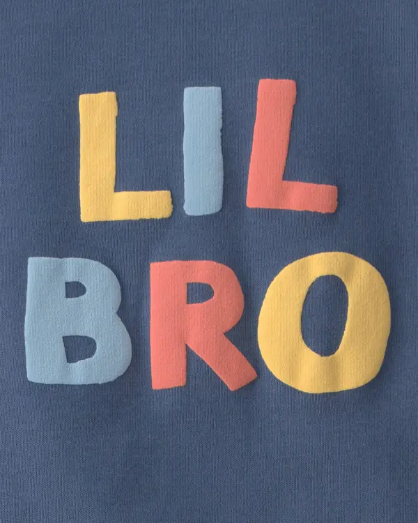 Kids Baby Boy 2-Piece 'Lil Bro' Bodysuit & Pant Set - Blue 1 Image