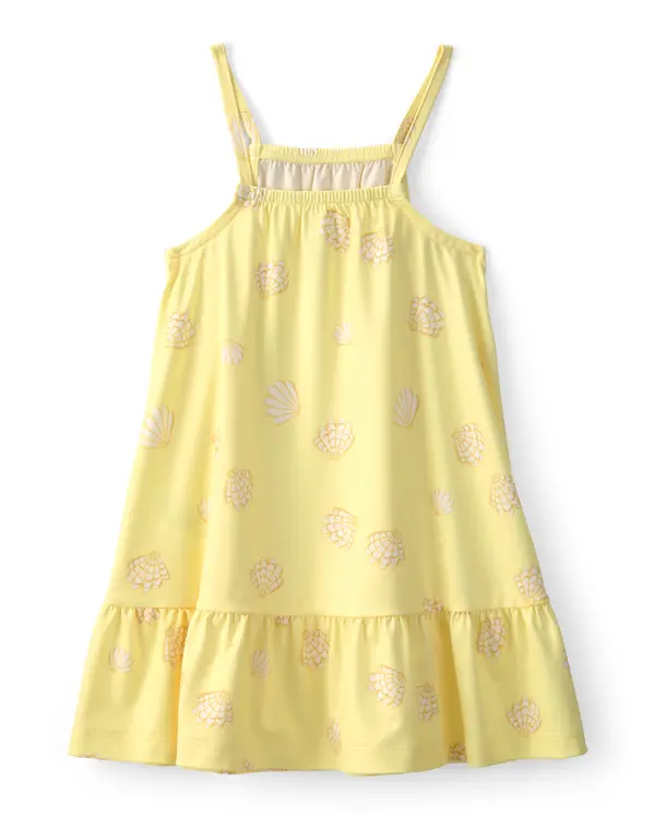 Kids Girls Shell Swim Dress Coverup - Yellow 1 Image