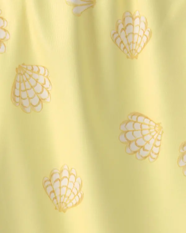 Kids Girls Shell Swim Dress Coverup - Yellow 2 Image