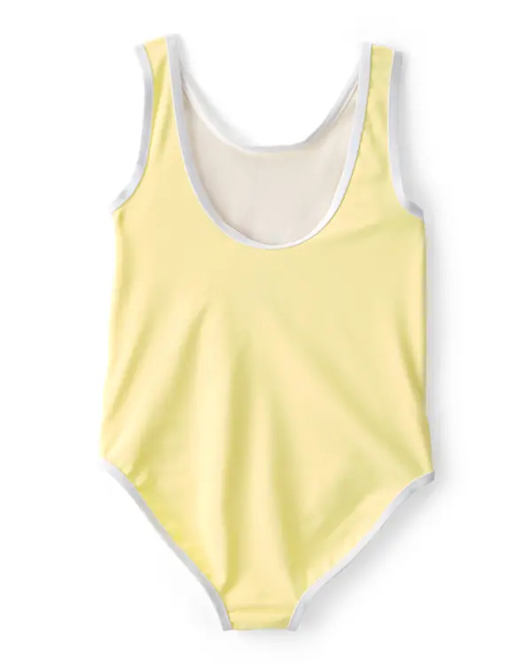 Kids Toddler Girl 1-Piece 'Sunny Days' Swimsuit - Yellow 1 Image