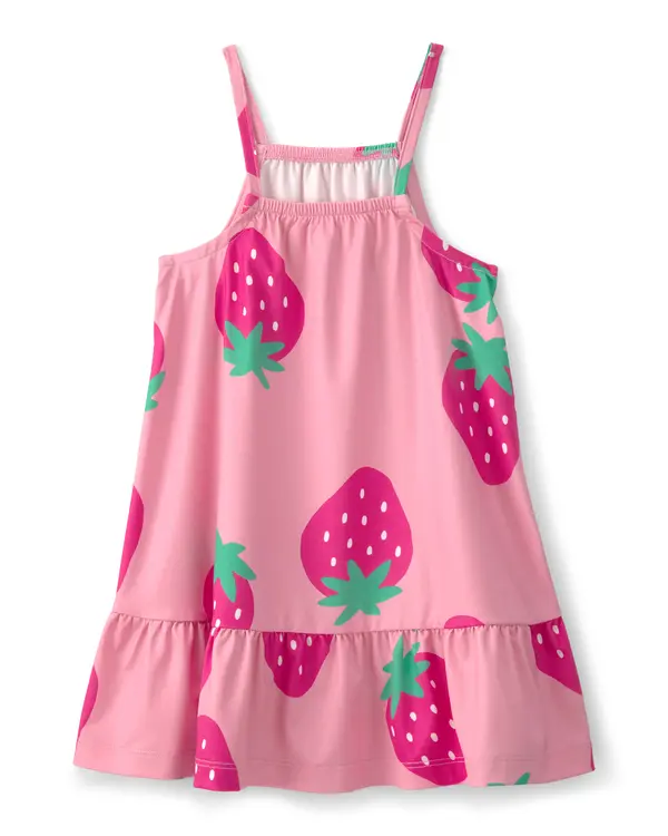 Kids Toddler Girl Strawberry Swim Dress Coverup - Pink 1 Image