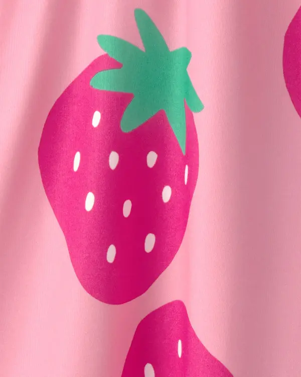 Kids Toddler Girl Strawberry Swim Dress Coverup - Pink 2 Image