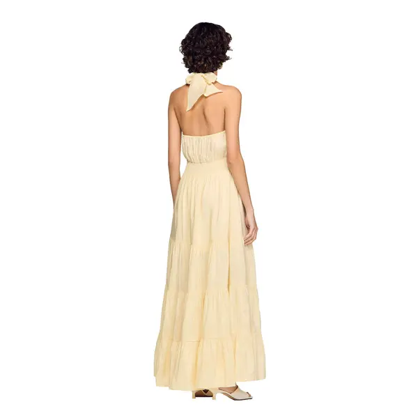 Floral Backless Print Linen Maxi Dress 1 Image