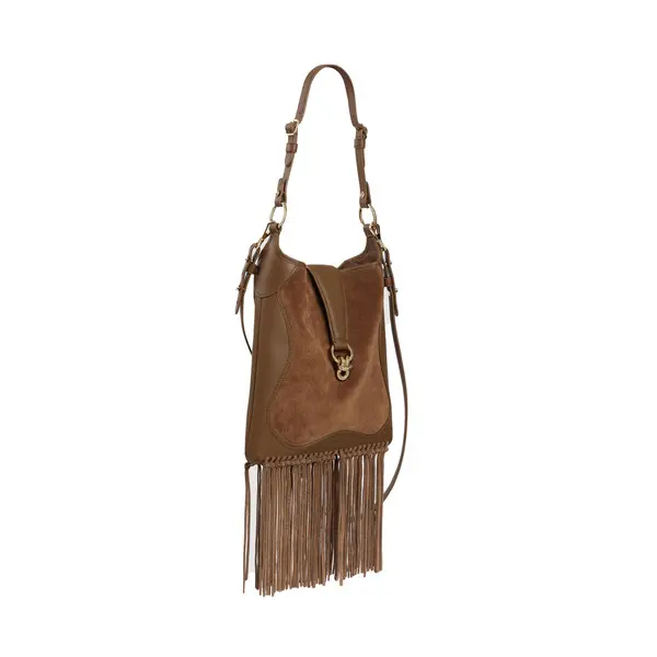 Fringed Leather & Suede Shoulder Bag 1 Image