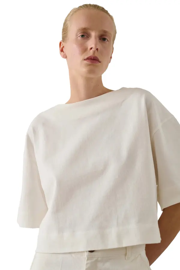 Oversized Cotton Cropped T-Shirt  1 Image