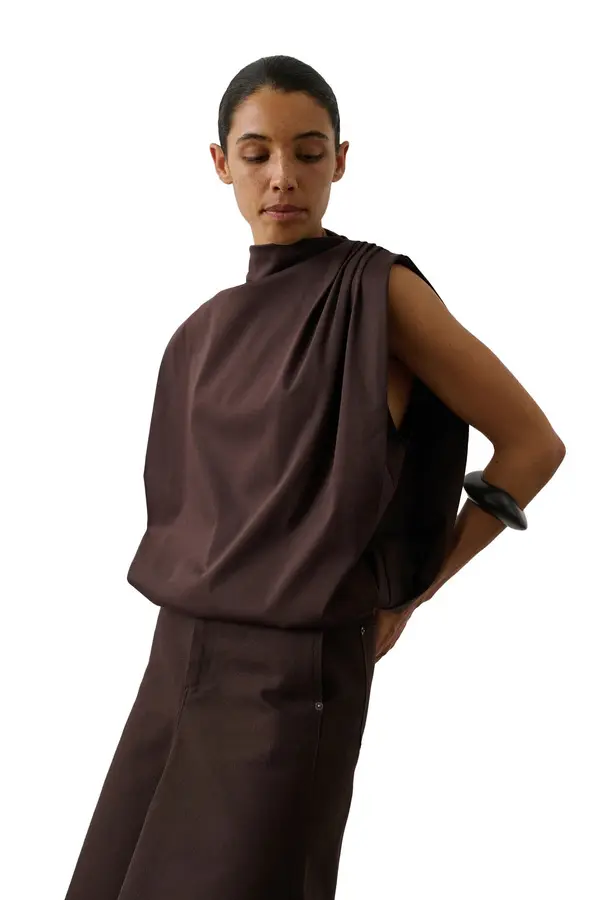 Idris Oversized Sleeveless High-neck Top  2 Image