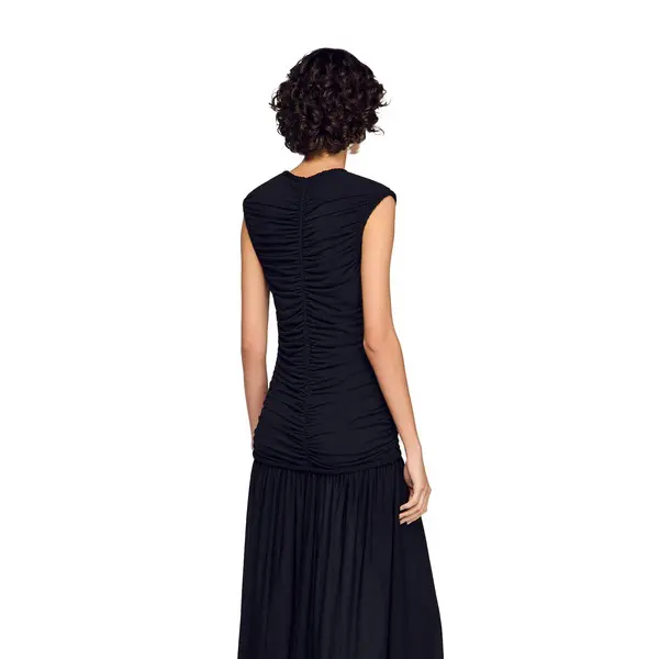 Flared Draped Maxi Dress 1 Image