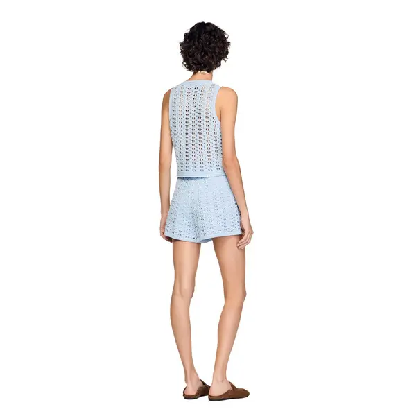 Sleeveless Beaded Crochet Cardigan 2 Image