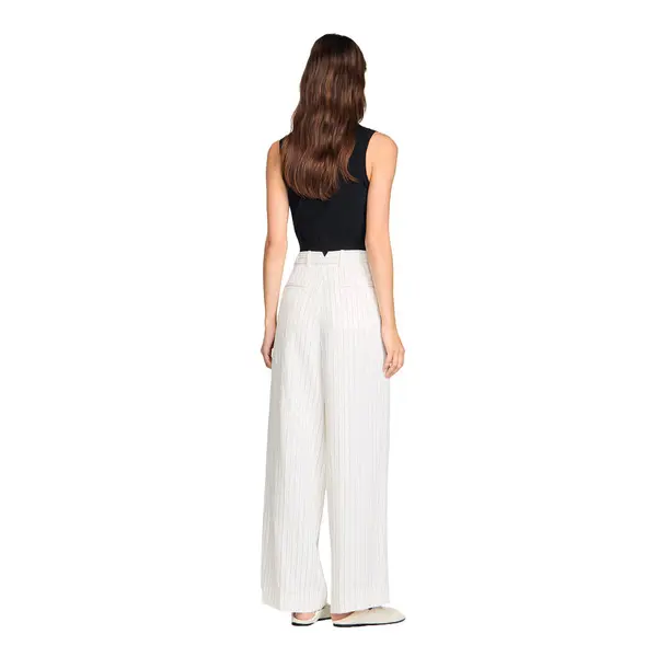 Striped Tailored Wide Leg Suit Trousers 2 Image