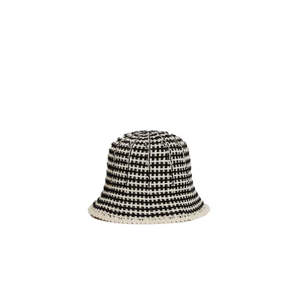 Crochet-Knit Bucket Hat with Logo Patch 1 Image