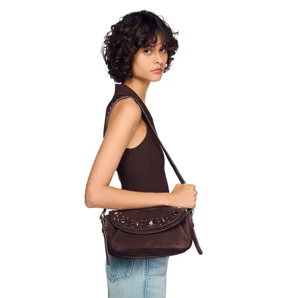 Le Mambo Janys Studded Suede Crossbody Bag 3 Image