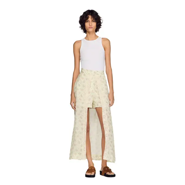 High Waisted Floral Print Maxi Skort 1 Image