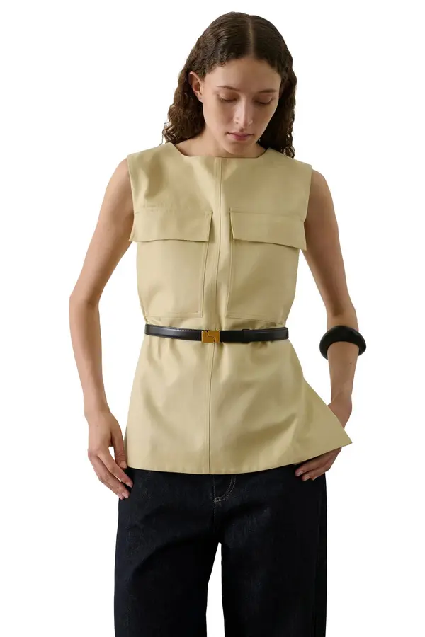 Ninon Glazed Leather Mini Belt 1 Image