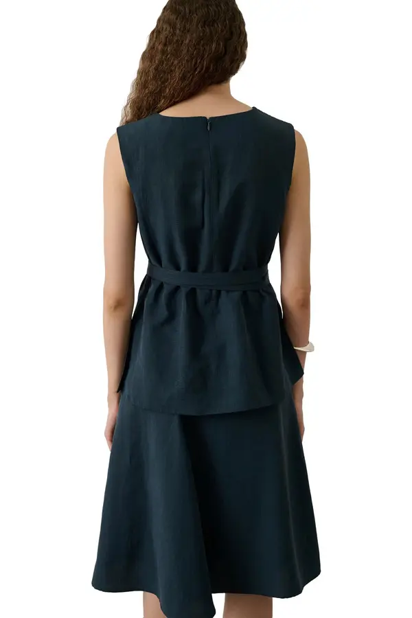 Lyocell & Linen Fitted Flared Skirt 2 Image