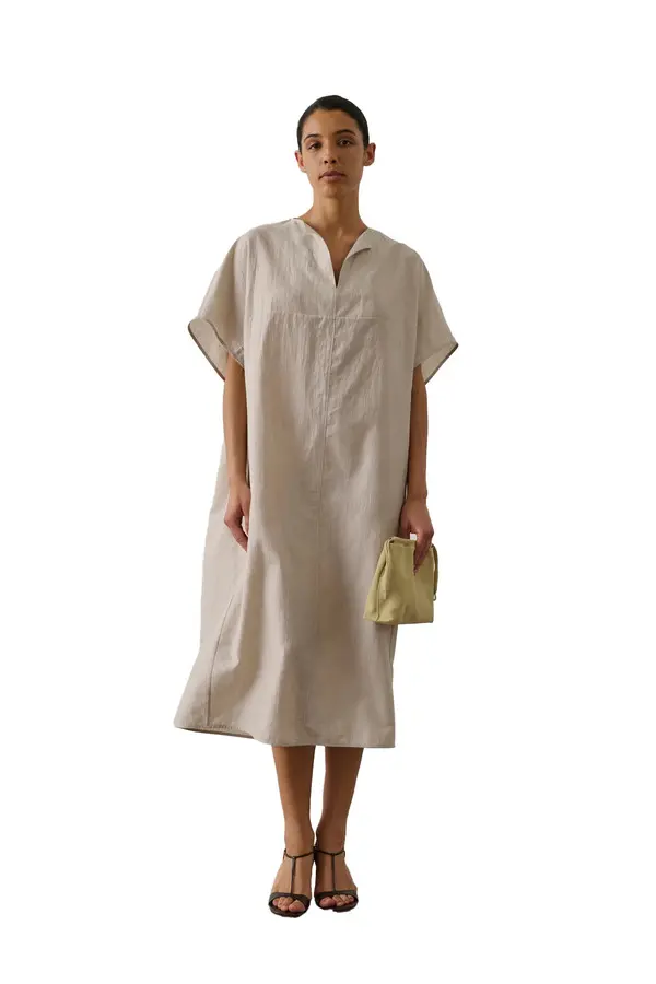 Ilsa Linen And Organic Cotton Dress with Cutout Details 1 Image