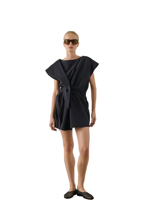 Straight Cut Hallie Short Knotted Dress  1 Image